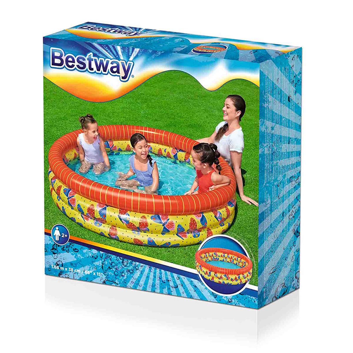 Bērnu baseins Bestway Tauriņi 168 x 38 cm